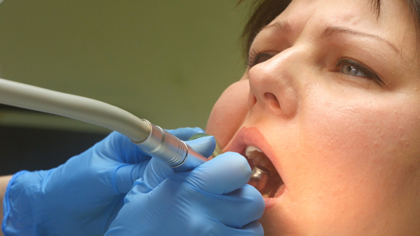 Dentist Curing A Female Patient