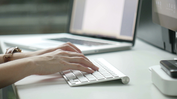 Woman using the Computer