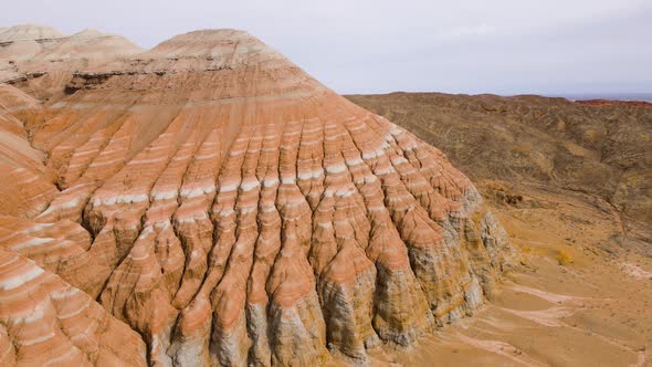 Drone Shot of Desert Mountains Aktau in Kazakhstan