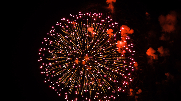 Colourful Fireworks in Night Sky