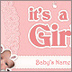 Baby Girl Announcement Postcard - GraphicRiver Item for Sale