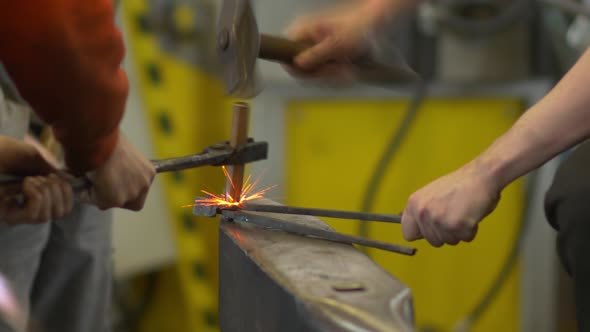 Working With Hammers Forging Hot Iron