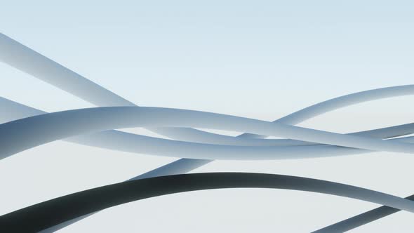 Moving Black and White Curve Pipes Seamless Animation