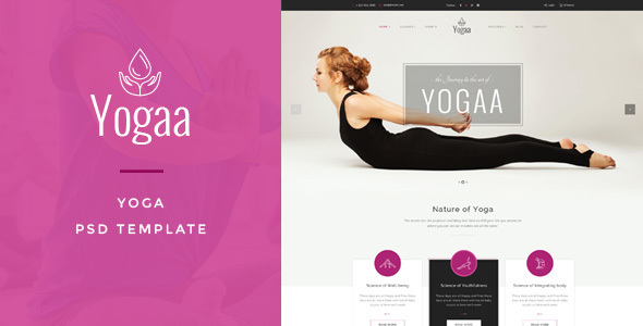 Yogaa – Wellness PSD Template