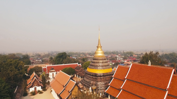 Aerial View of Buddhist Temple 6