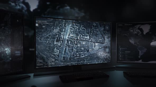 The Surveillance System is broadcasting the police pursuit process on a roadway alt