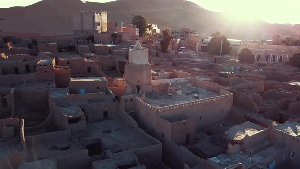 Aerial View Of The Authentic Ancient Taghit In The Sahara Desert, Algeria