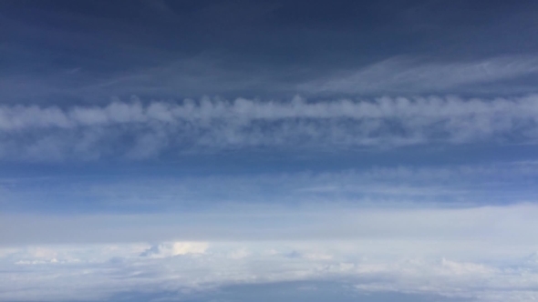 Flight Airplane Above  Clouds