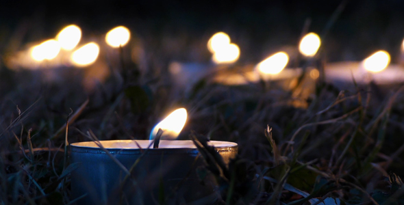 Candles on Grass at Night 2 alt