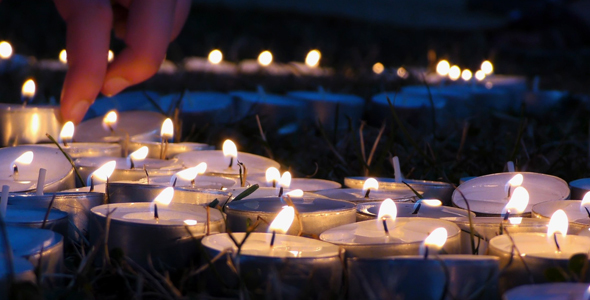 Candles on Grass at Night 4 alt