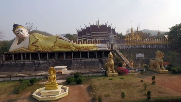 Aerial View of Buddhist Temple 09