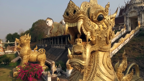 Aerial View of Buddhist Temple 08