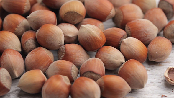 Nuts On Vintage Wooden Background