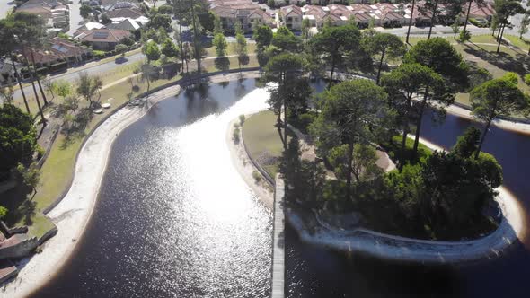 Aerial View of an Lake Island