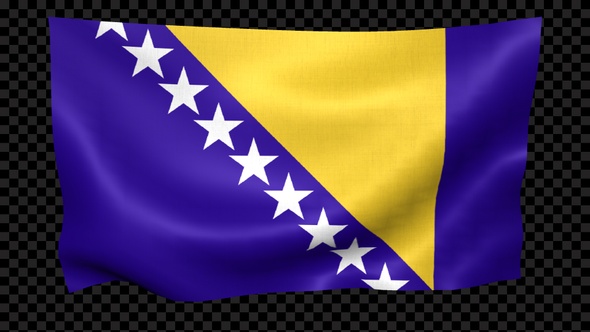 Bosnia And Herzegovina Flag Waving Looped