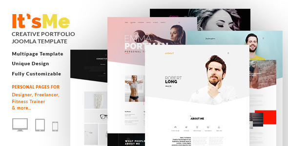 It’s Me – Creative Personal Portfolio or Agency Responsive Joomla Template with 3 Styles