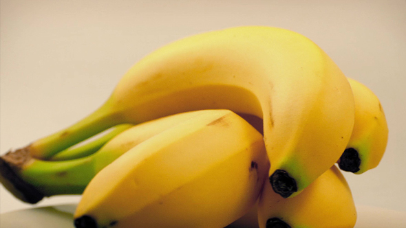 Banana Bunch Rotating On White