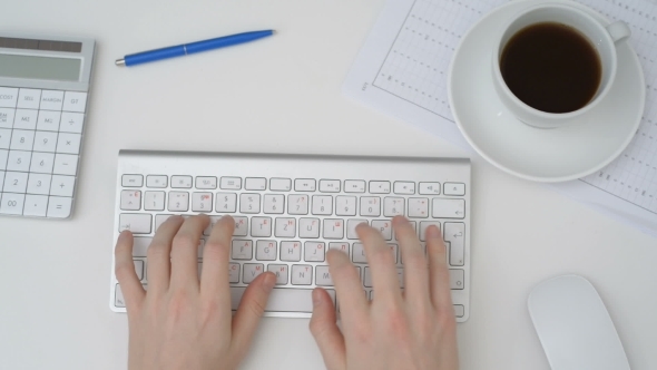 Fingers On Keypad Typing