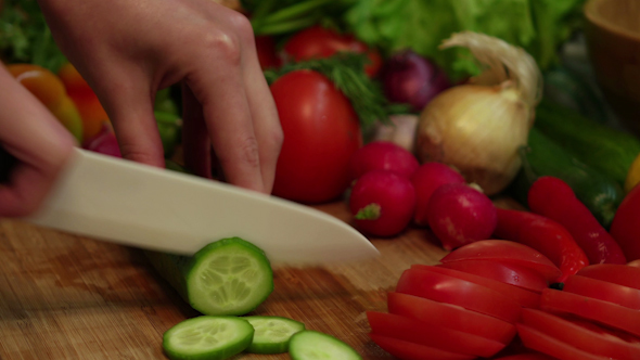 Cutting Vegetables in the Kitchen