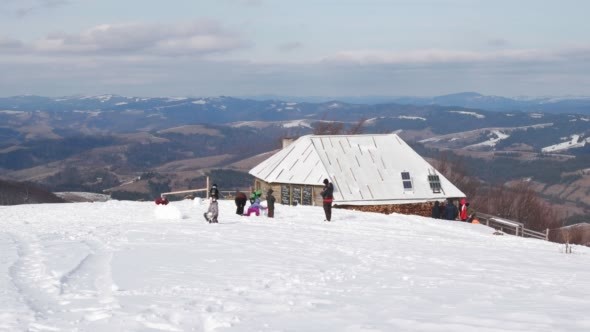 Time Lapse of Kids Building a Snowman