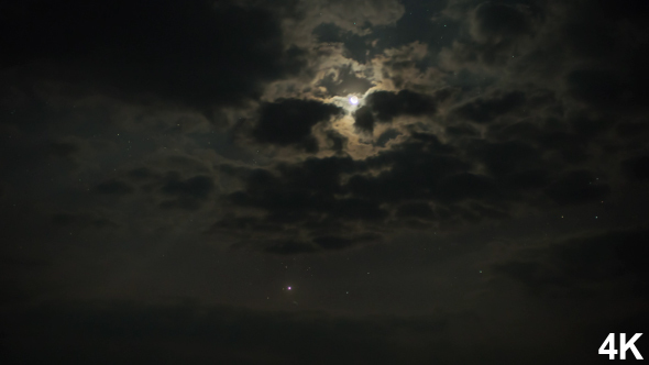 Night Sky And Moving Clouds