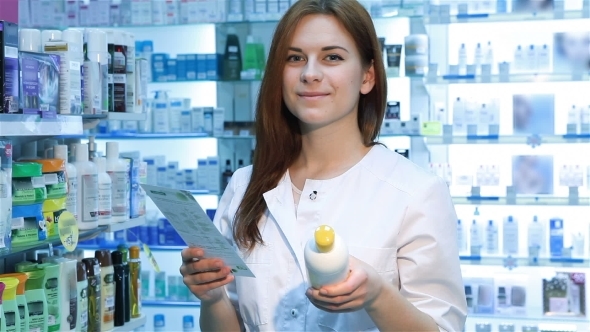 Pharmacist Woman Standing With Recipe