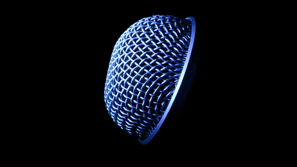 Microphone Radio with Blue Light Rotating