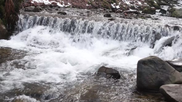 Beautiful Veil Cascading Waterfalls, Winter