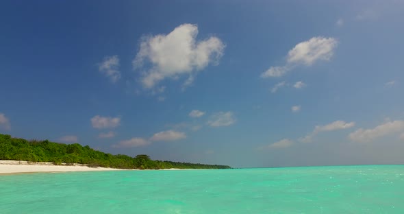 Natural Overhead Abstract Shot of A White Paradise Beach and Blue Water Background