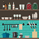 Cooking Utensils on Shelves - GraphicRiver Item for Sale