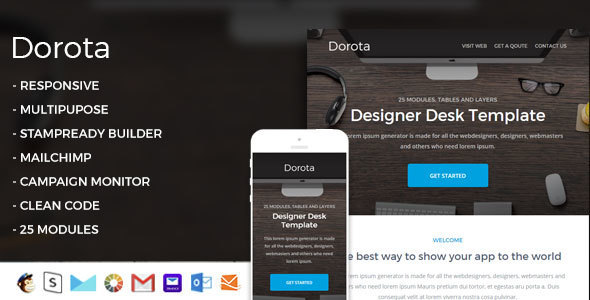 Dorota - Responsive Email Template + StampReady Builder