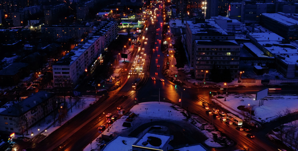 Sunset Night City Traffic