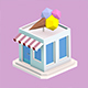 Low Poly Ice Cream Store - 3DOcean Item for Sale