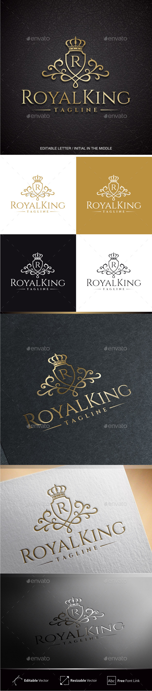 Royal King (Editable Initial / Letter R)