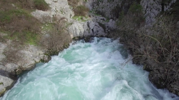 A Fast-moving Stream Of The Mountain River