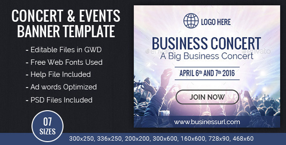 GWD | Koncert biznesowy i wydarzenia Banery HTML5 - 07 rozmiarów