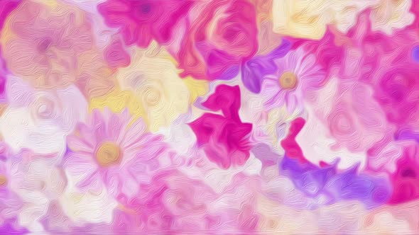 Beautiful Floral Design Oil Painting Background