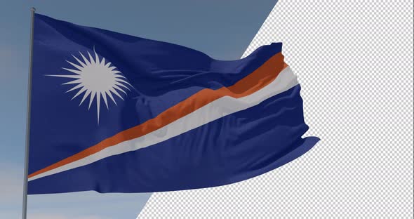 flag Marshall Islands patriotism national freedom, seamless loop, alpha channel