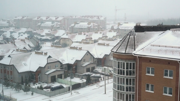 Multi-Storey Residential house.There Is a Blizzard