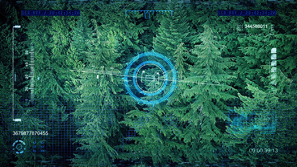 HUD Display Flying Over Forest Trees