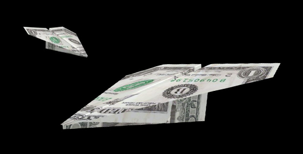 Flying Paper Airplane - One Dollar Bill - Pack of 2 alt