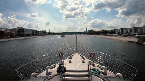 Moscow, Russia, view from a moving ship
