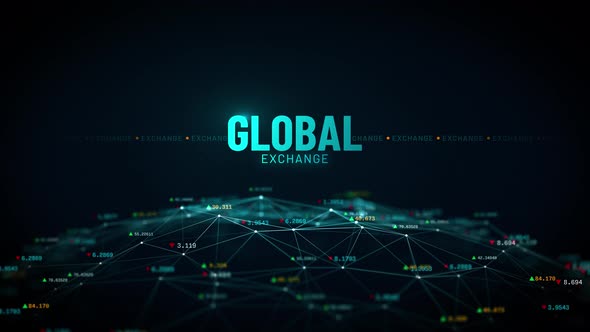 Global Exchange Business Finance Stock Market Digital Globe Animation 4K