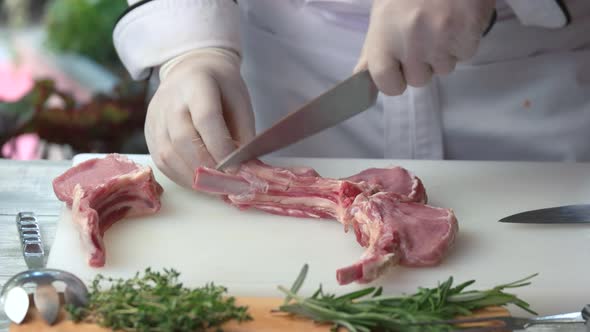 Chef Working with Meat.