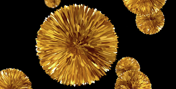 Flying Golden Pompoms - Romantic Holiday Decoration