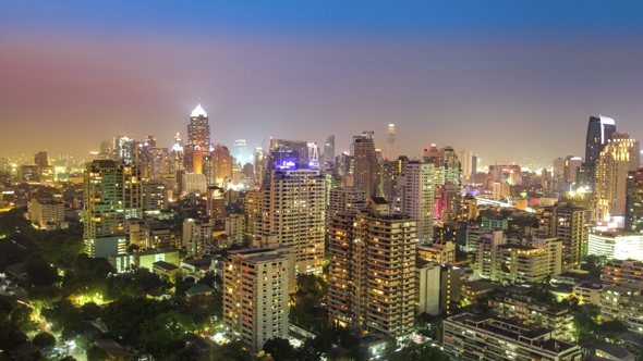 Bangkok Day to Night Rooftop View