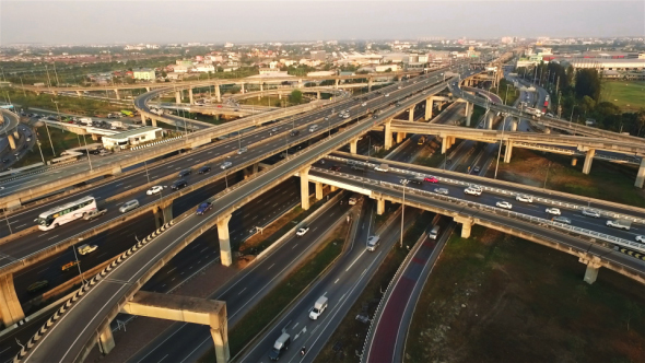 Aerial View Above The Expressway and Ring Road 06