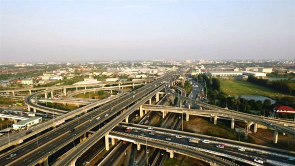 Aerial View Above The Expressway and Ring Road 01