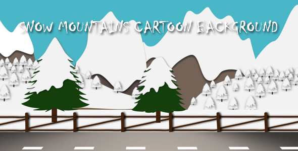 Snow Mountains Cartoon Background