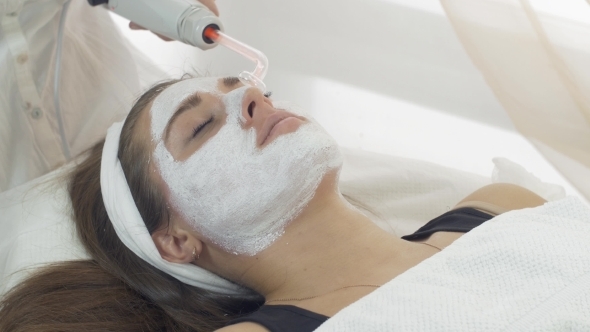  Darsonvalization Face Of Girl With Mask In Saloon